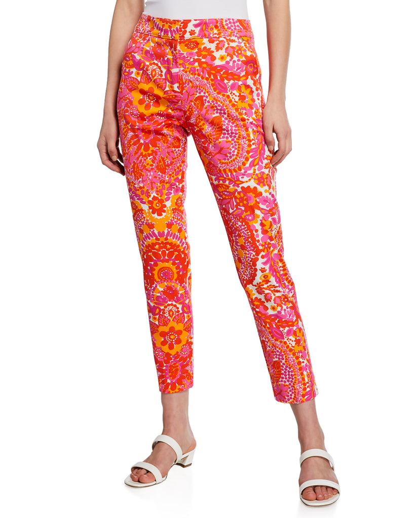 Trina Turk Moss 2 Floral-Print Crop Pants, Peony