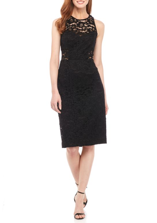 Trina Turk 'Philo' Floral Lace Sleeveless Sheath Dress, Black