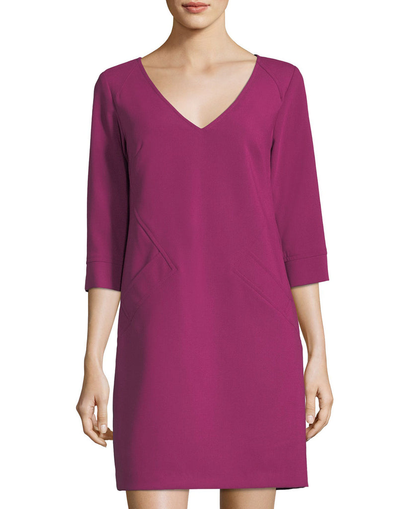 Trina Turk 'Silvia 2' V-Neck Crepe Shift Dress, Boysenberry