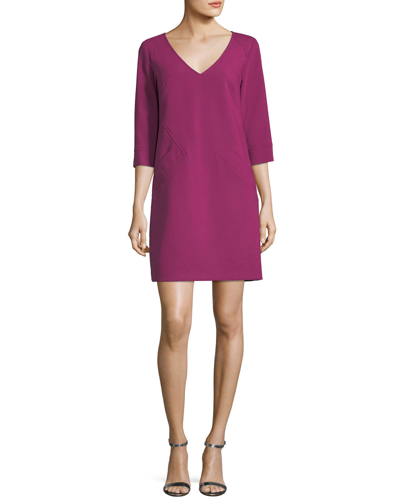 Trina Turk 'Silvia 2' V-Neck Crepe Shift Dress, Boysenberry