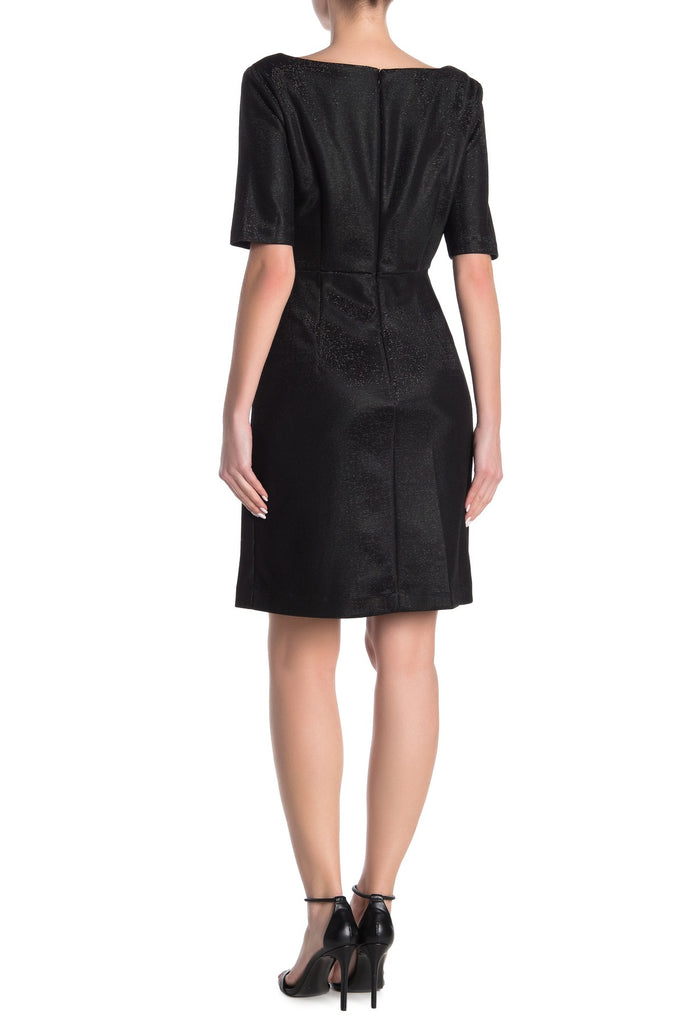 Trina Turk Tiki Sparkle V-Neck Sheath Dress, Black