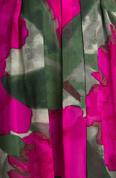 Trina Turk Winston Silk Watercolor Floral Printed Dress, Magenta