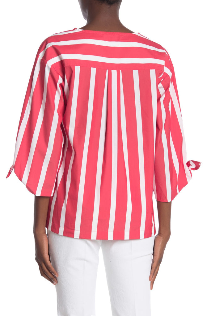 Trina Turk 'Bees Knees' Striped Tie-Sleeve Top, Pepper/White