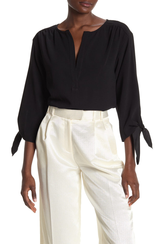 Trina Turk 'Bees Knees' Tie-Sleeve Top, Black