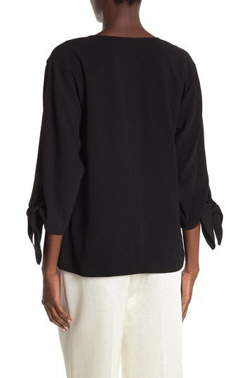 Trina Turk 'Bees Knees' Tie-Sleeve Top, Black