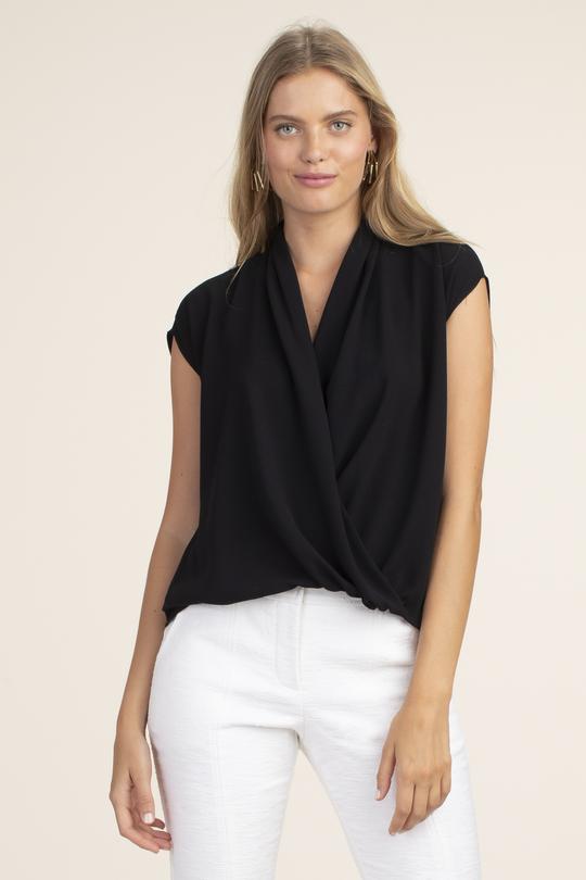 Trina Turk 'Concourse' Dolman Sleeve Surplice Top, Black