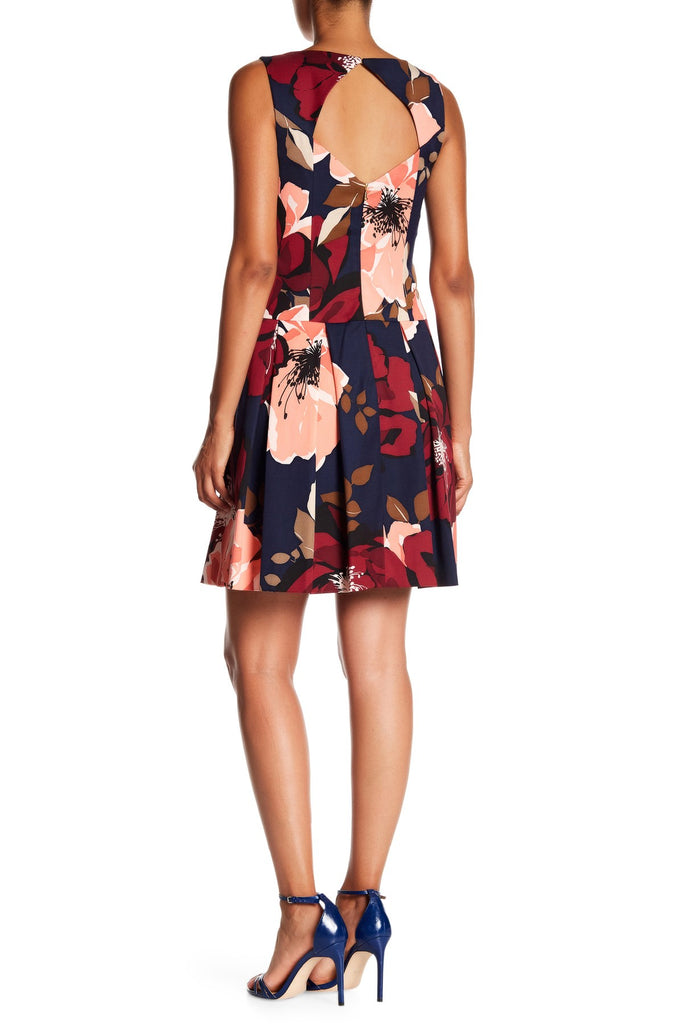 Trina Turk Devoted Floral-Print Pleated Sleeveless Dress, Multi