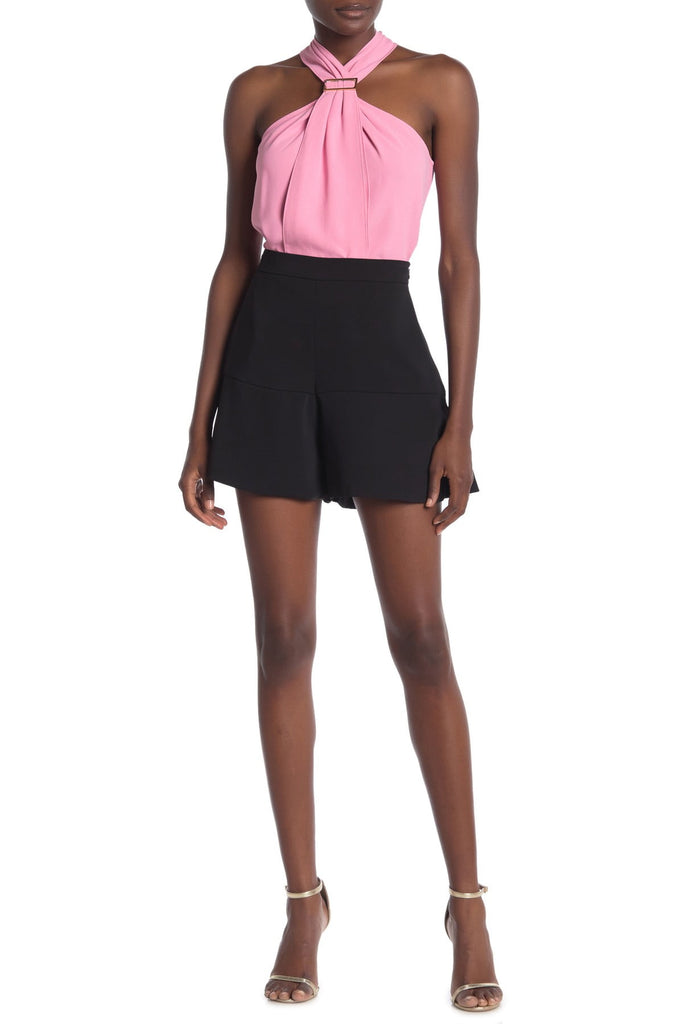 Trina Turk Dixieland Flutter Hem Shorts, Black