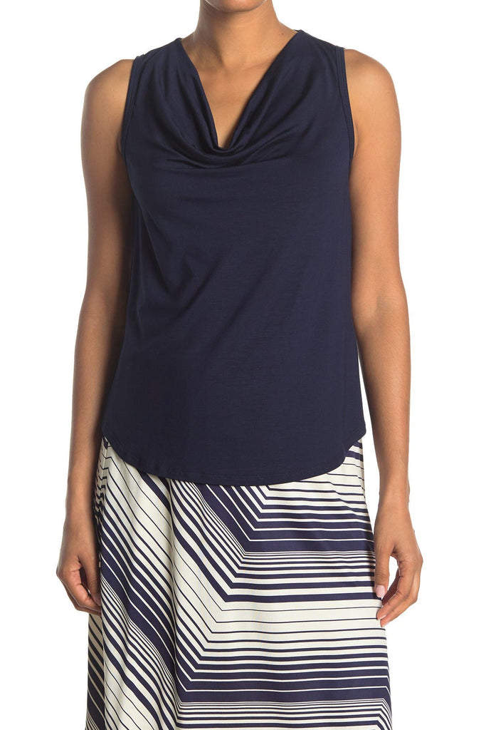 Trina Turk 'Ellie' Sleeveless Cowl-Neck Top, Indigo