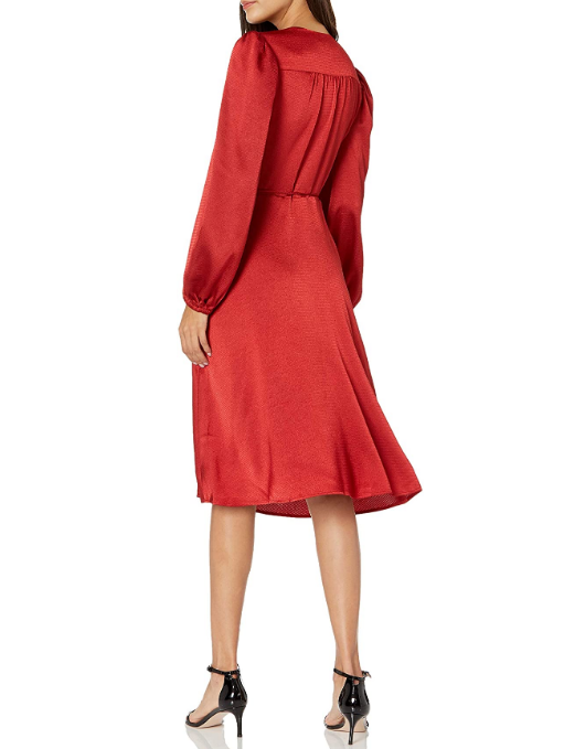 Trina Turk 'Fragrant 2' Textured Poly-Satin Wrap Dress, Love Story Red