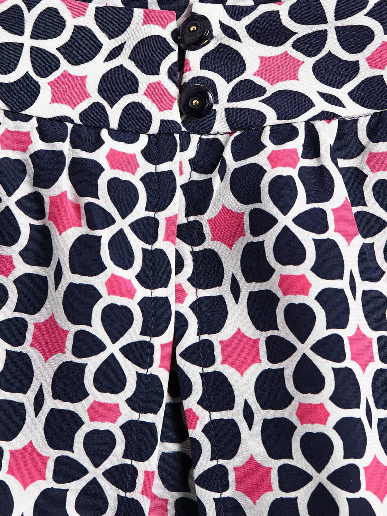 Trina Turk Hani Sleeveless Mock Neck Printed Silk Top, Multi