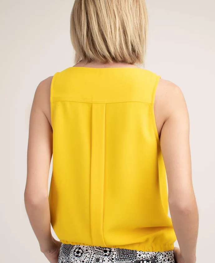 Trina Turk 'Karmandy' Zipper-Front Sleeveless Top, Buttercup