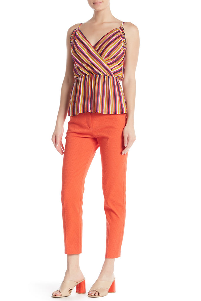 Trina Turk Moss 2 Zigzag Jacquard Woven Pants, Poppy