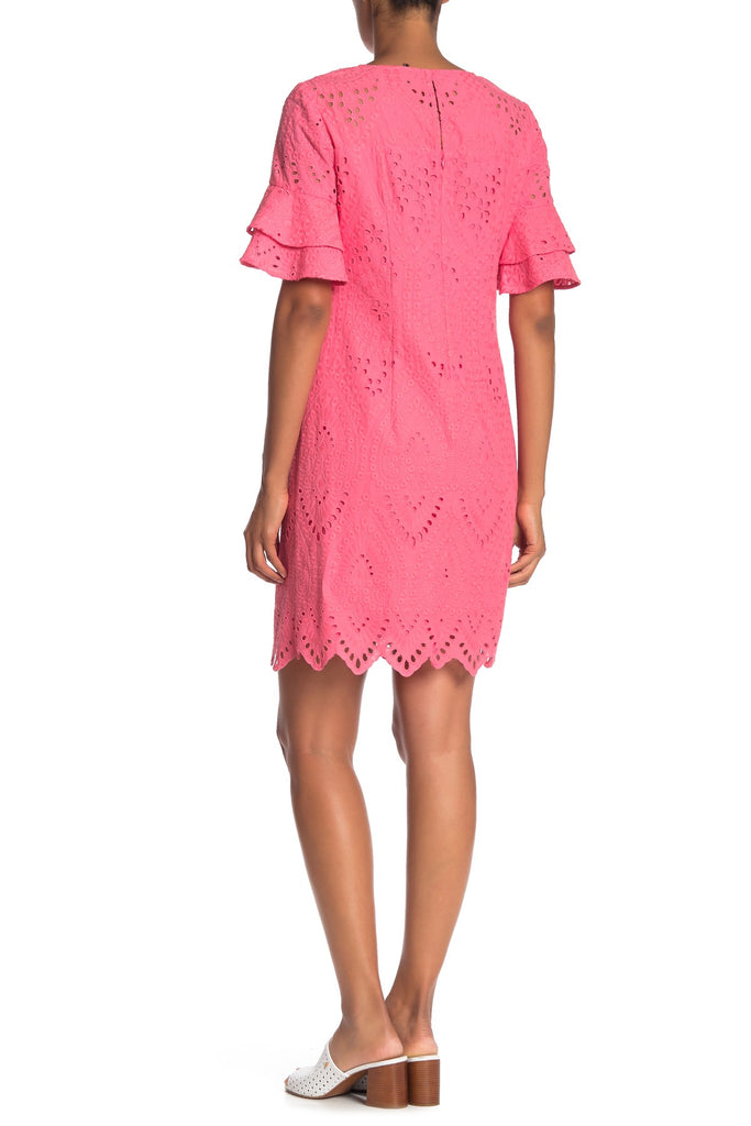 Trina Turk Praise Embroidered Eyelet Sheath Dress, Cosmo Pink