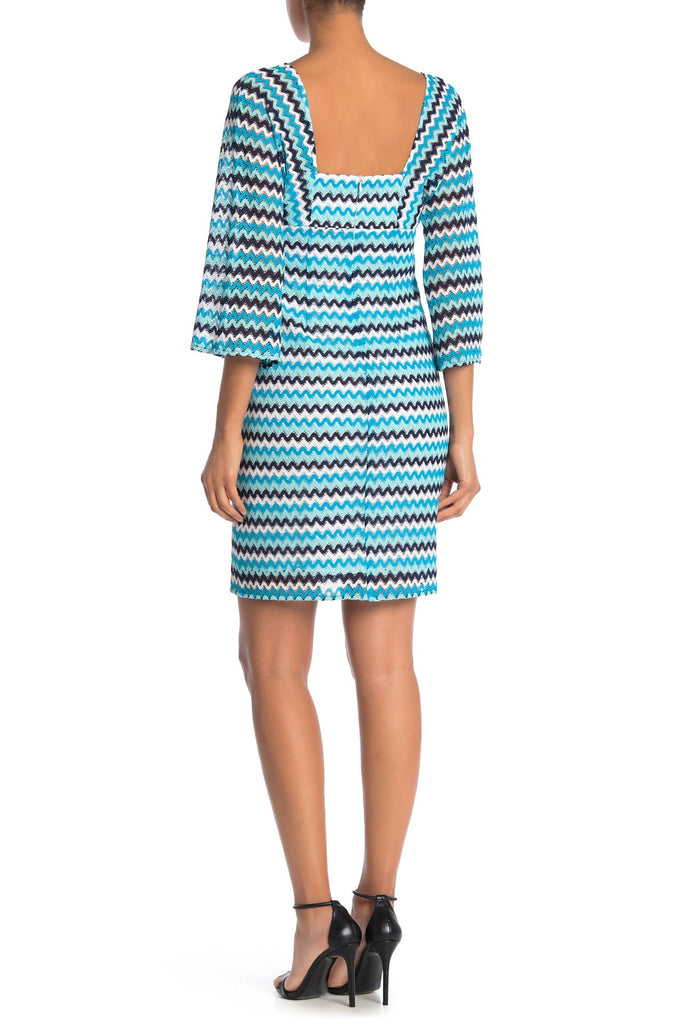Trina Turk Quaint Crochet Lace Sheath Dress, Aqua Multi