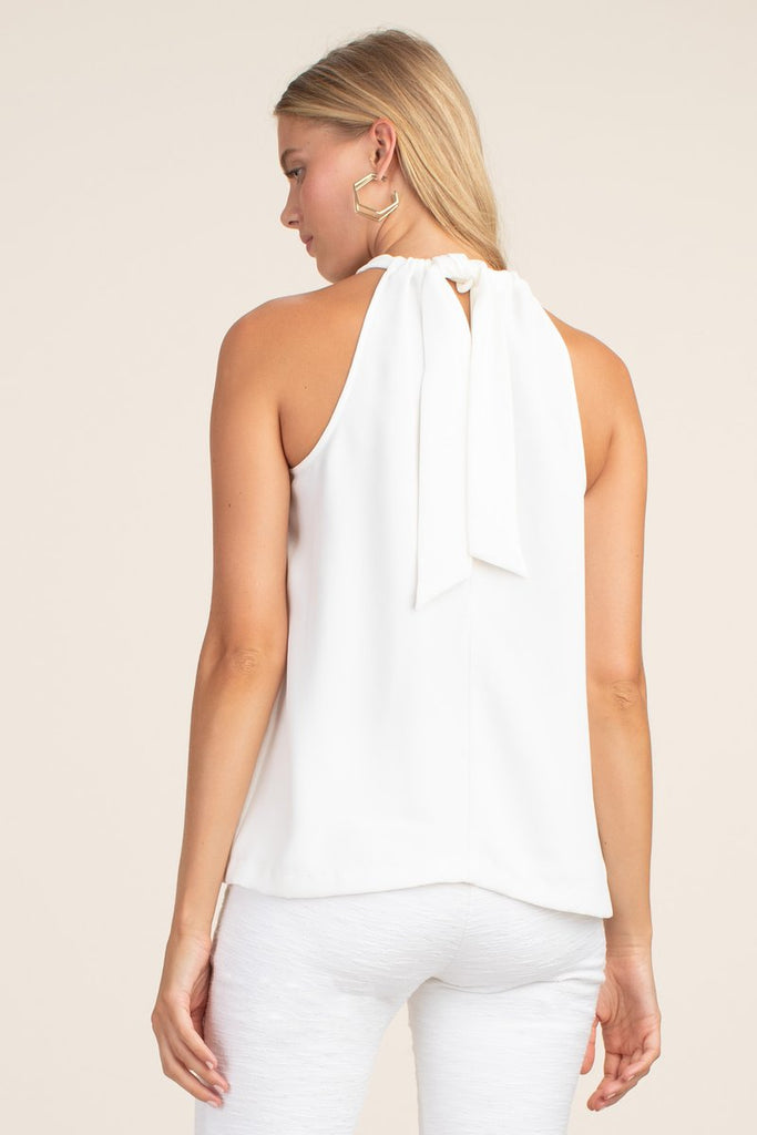 Trina Turk 'Rancho' Sleeveless Crepe Tie-Neck Top, Whitewash