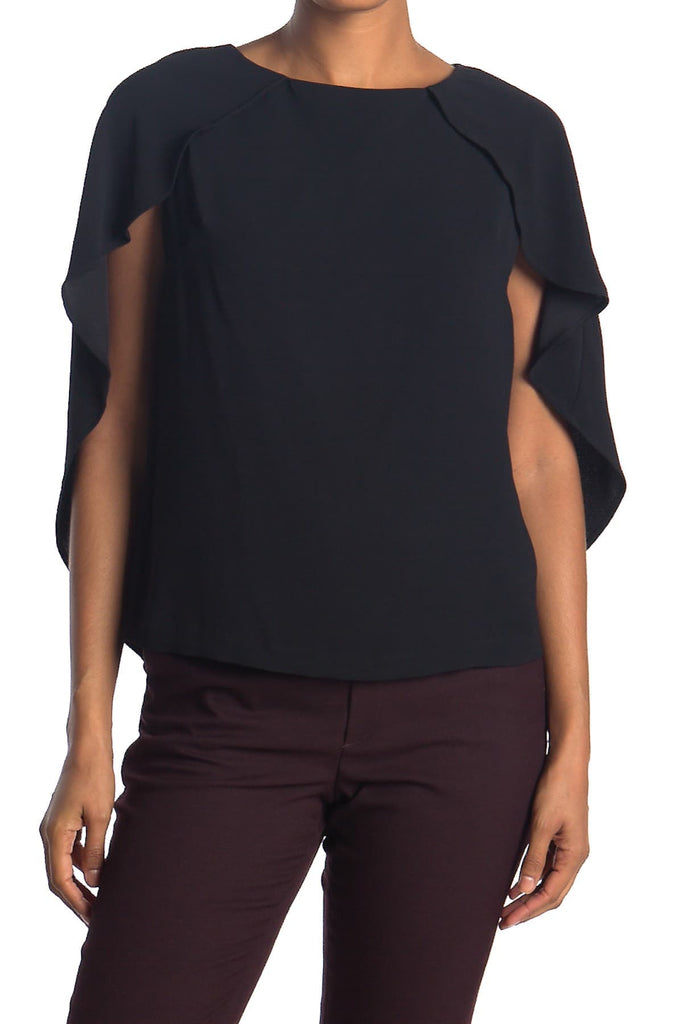 Trina Turk 'Saki' Crepe Capelet Top, Black