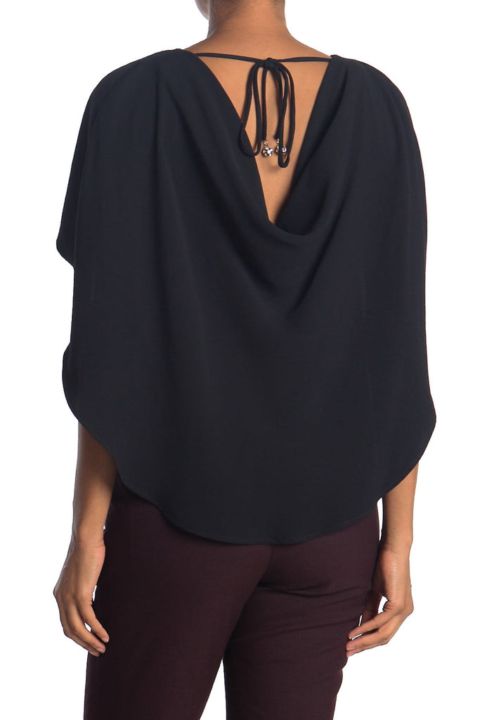 Trina Turk 'Saki' Crepe Capelet Top, Black