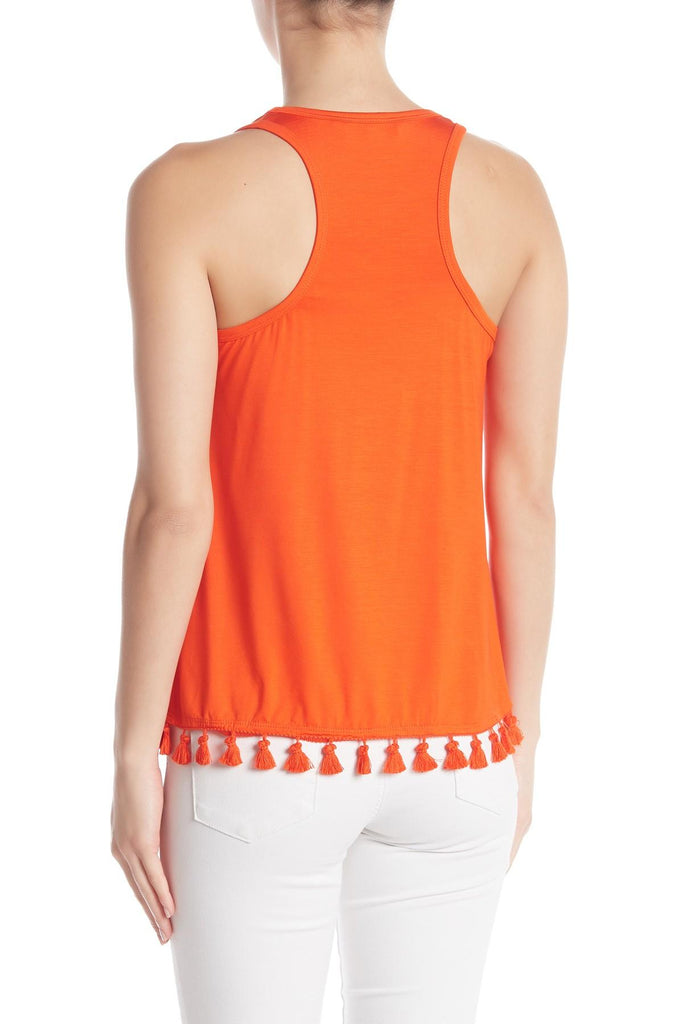 Trina Turk Tajo Tassel-Trim Sleeveless Top, Poppy