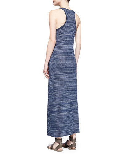 Vince Striped Slub Racerback Maxi Dress, Coastal Blue