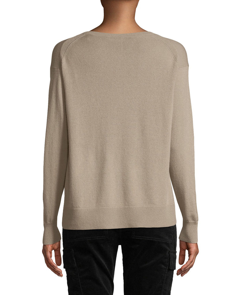 Vince Wool/Cashmere V-Neck Pullover Sweater, Wet Sand