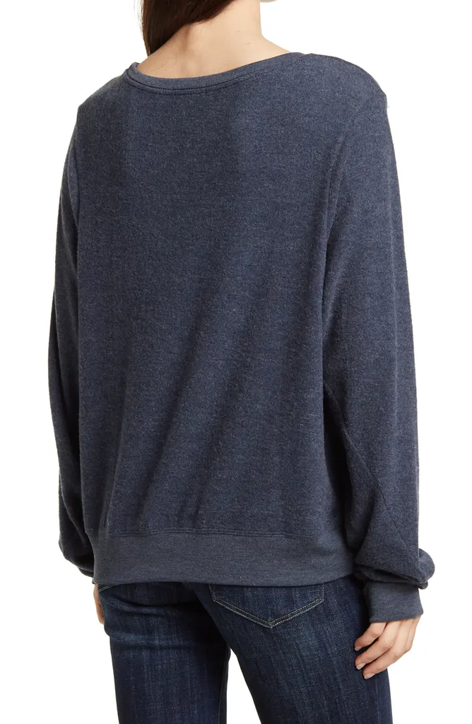 Wildfox "Cocktail In My Hand Confetti In My Hair" Sweatshirt, Navy Blazer