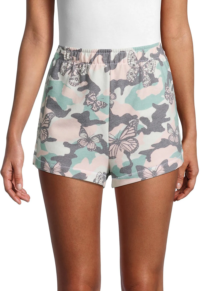 WILDFOX 'Havi' Butterfly Camo Print Shorts, Multicolor