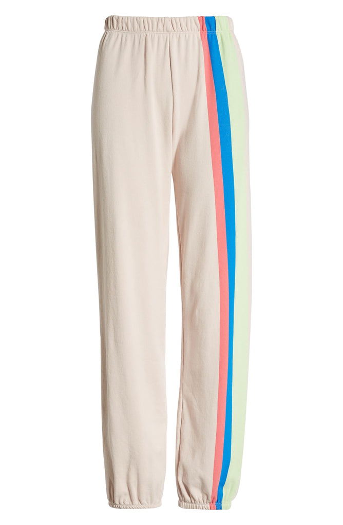 WILDFOX Mellow Stripe Easy Sweatpants, Quartz Pink