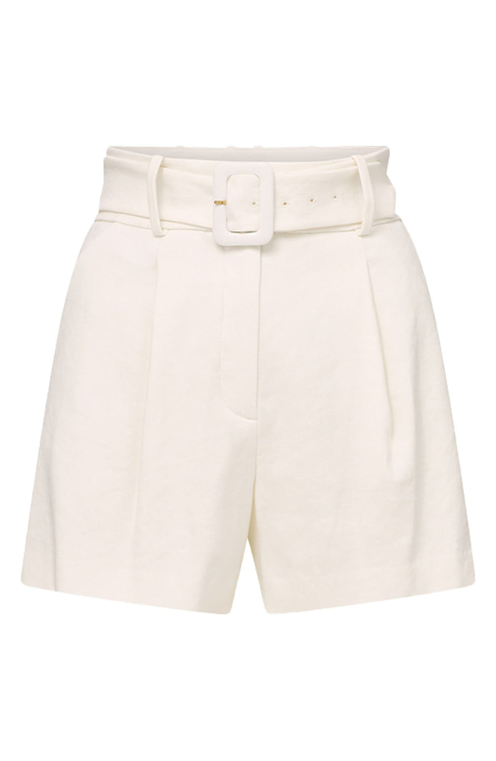 Veronica Beard Piper Stretch-Linen Short in Dove - side