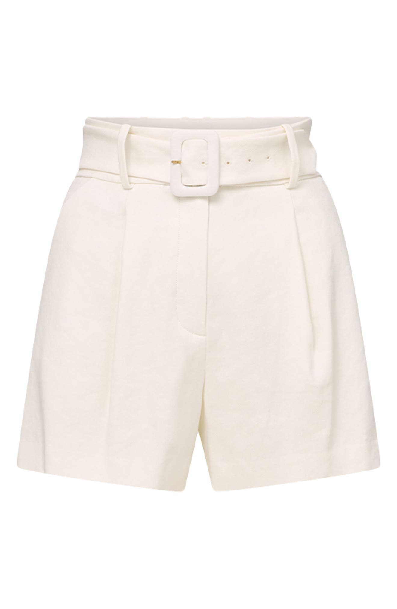 Veronica Beard Piper Stretch-Linen Short in Dove - side
