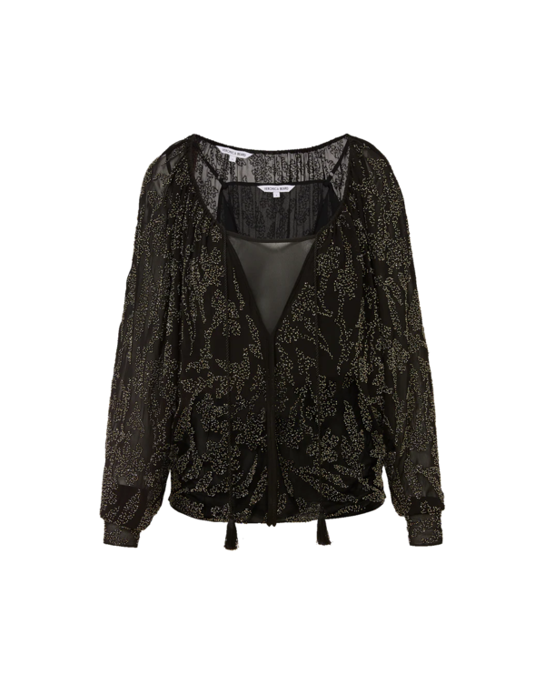 Veronica Beard Marlena Beaded Blouse Black - view 3