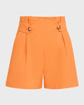 Veronica Beard Franzi Stretch-Linen Short in Orange