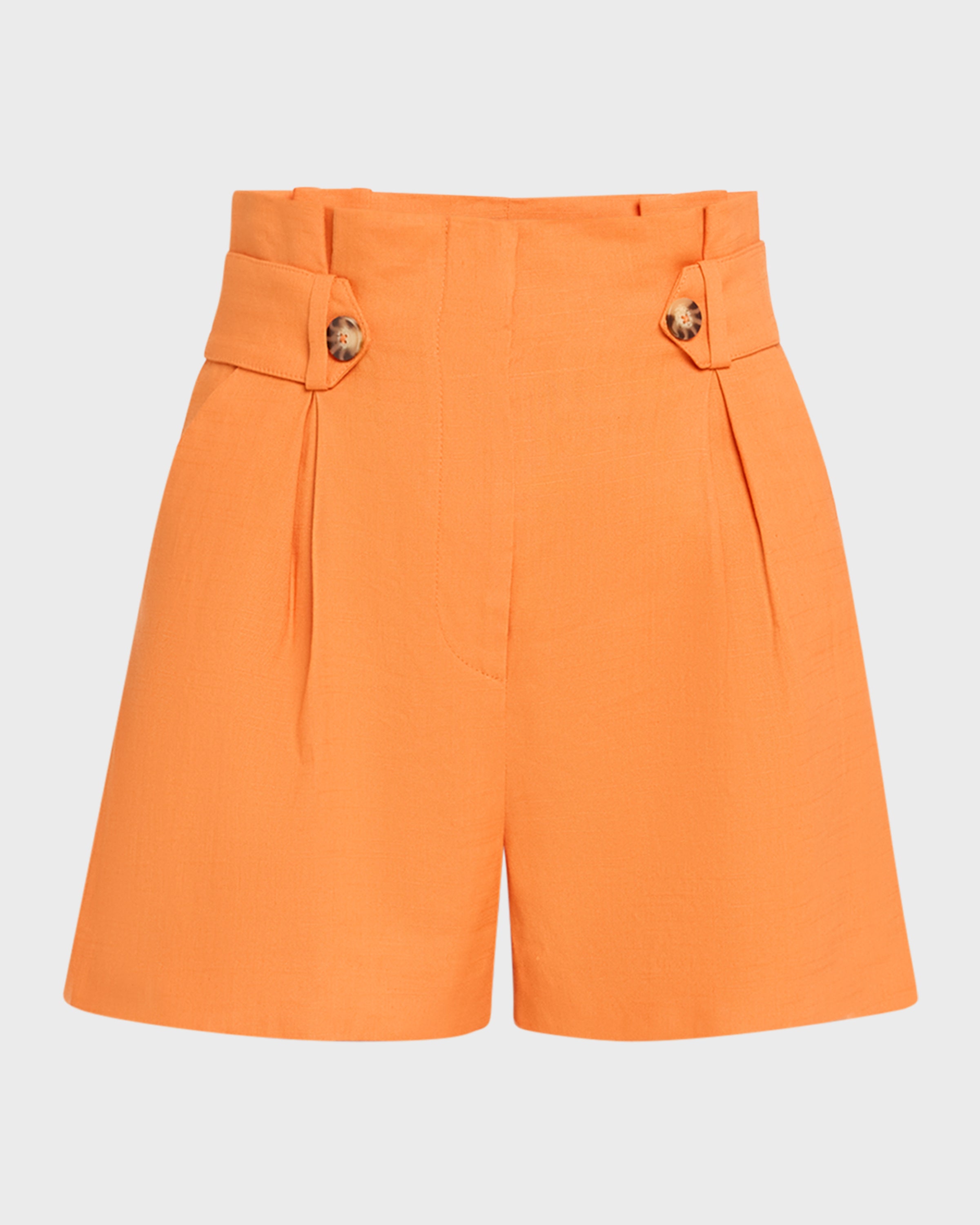 Veronica Beard Franzi Stretch-Linen Short in Orange