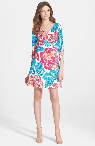 DVF 'Kaden' Silk Jersey Tunic Dress, Giant Floral Multi