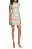 Alice + Olivia Coley Embroidered Sleeveless A-Line Dress, Multi