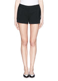 DVF Diane Von Furstenberg 'Naples' Pleated-Front Crepe Shorts, Black