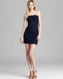 DVF 'Walker' Strapless Lace Dress, Navy Blue/Black