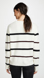 FRAME Slouchy Striped Crew Neck Sweater, Off-White Multi