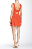 Free People Lace Fit & Flare Dress, Persimmon Orange