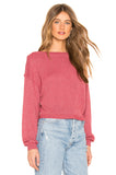 Free People Stay With Me Hacci Pullover Sweater, Raspberry