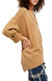 Free People Brookside Oversized Tunic Sweater, Desert Camel Tan