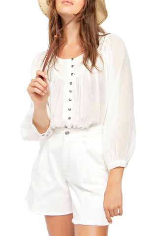 Free People 'Cool Meadow' Peasant Blouse, Ivory