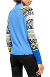 Free People Prism Intarsia Ribbed Sweater, Blue Bell Combo