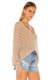 Free People 'Say Hello' Oversize Open-Knit Tunic Sweater, Taupe