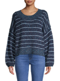 Free People 'Starlight' Striped Pullover Sweater, Blue Star Combo