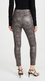 J Brand 'Lillie' Coated Snake-Print Crop Skinny Jeans, Coated Boa