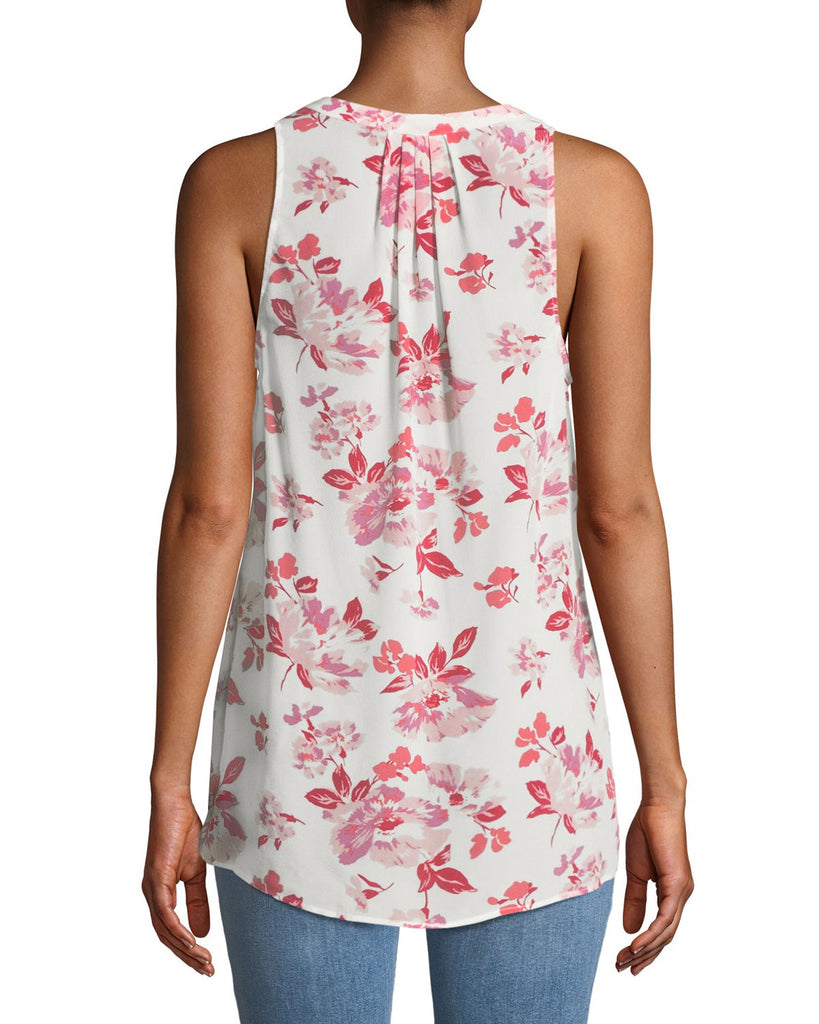 Joie Aruna Floral Printed Silk Sleeveless Top, Soft Pink