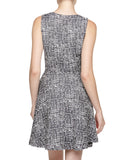 Joie Norton Textured Fit & Flare Dress, Caviar/White