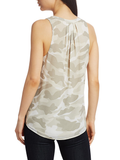 Joie 'Aruna' Camo-Print Silk Sleeveless Top, Silver Sand