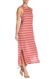 Joie Brellen Twist-Back Striped Linen Maxi Dress, Tropic Red